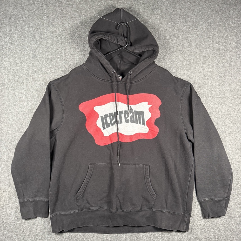 ICECREAM Billionaire Boys Club Hoodie XXL Black Red Logo Pullover BBC Streetwear